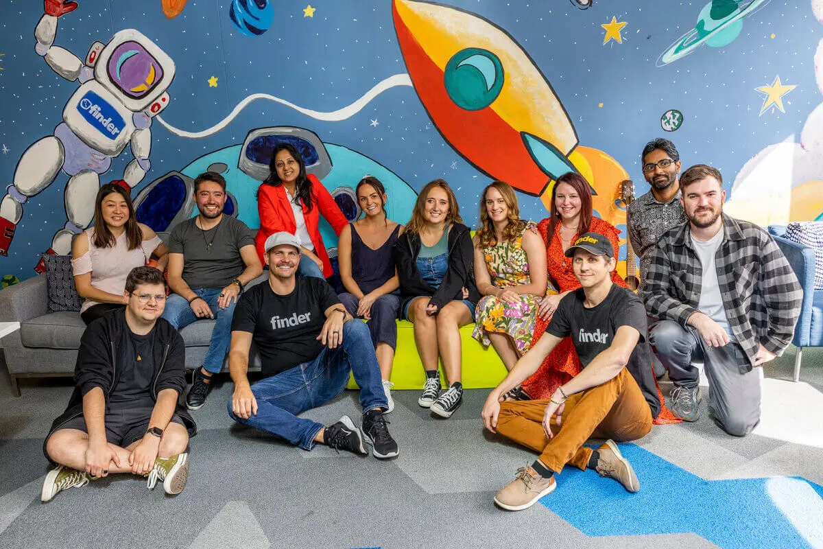 The Finder team standing in the Sydney office